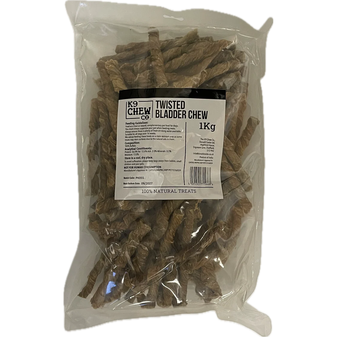 K9 Chew Co Twisted Bladder Chew 1kg
