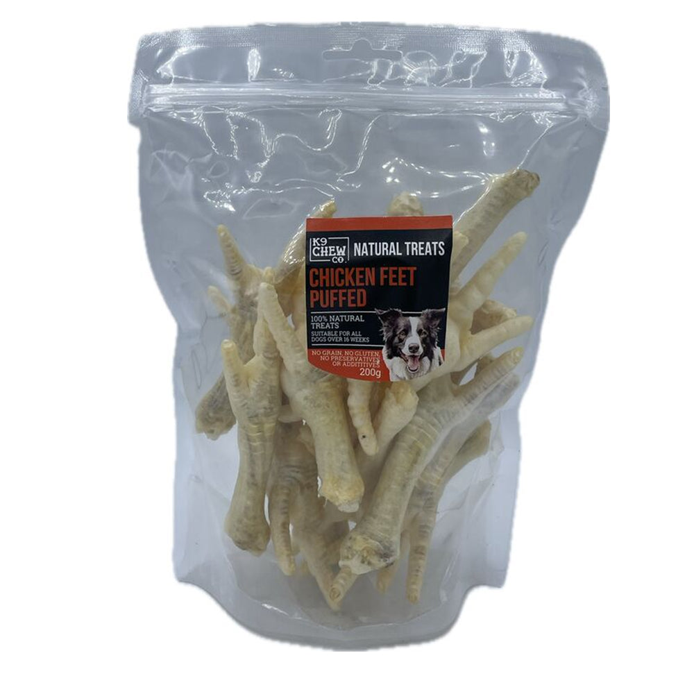 K9 Chew Co Chicken Feet Puffed 200g