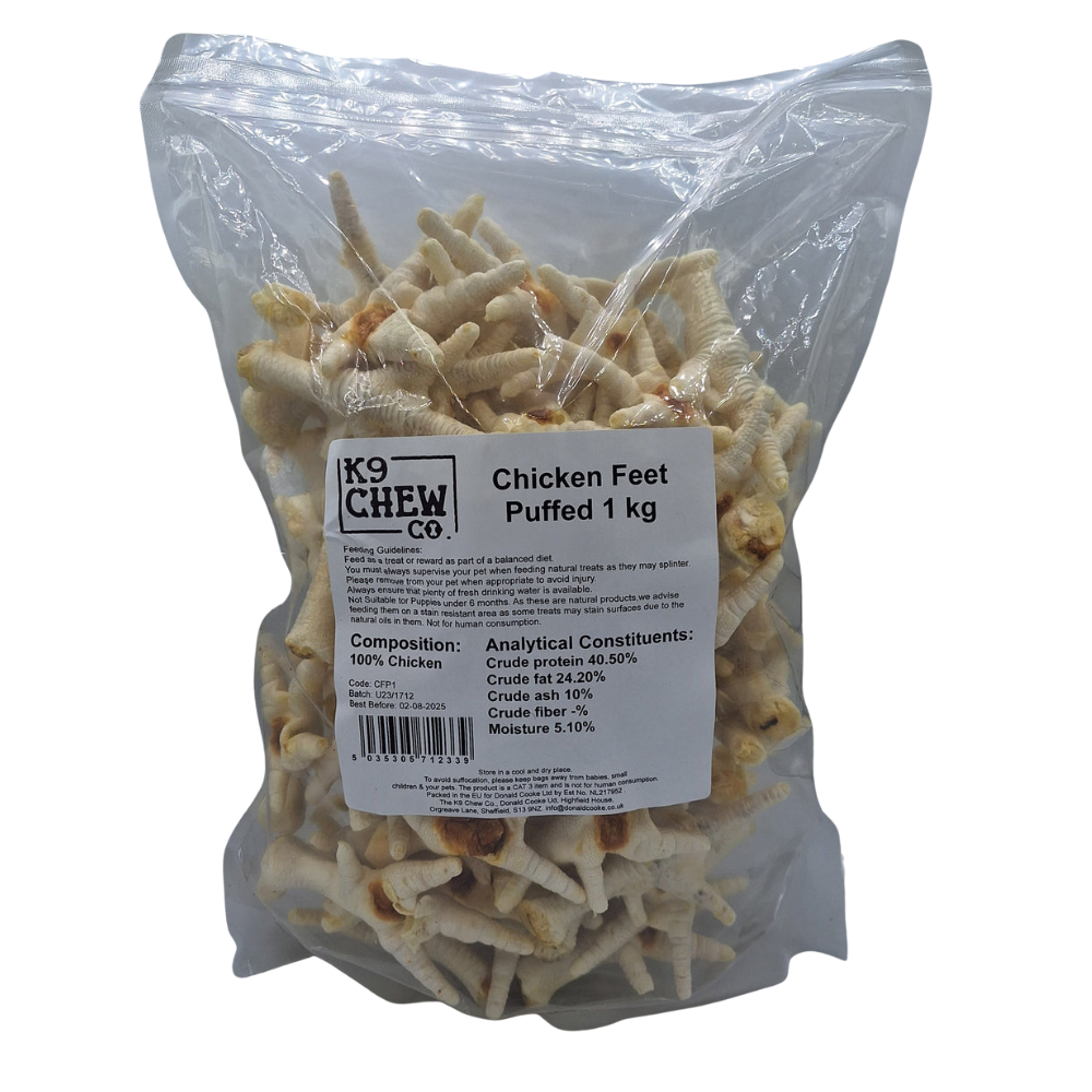 K9 Chew Co Puffed Chicken Feet 1kg