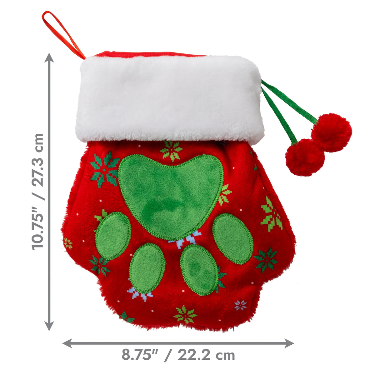 KONG Christmas Holiday Stocking Paw Red Large