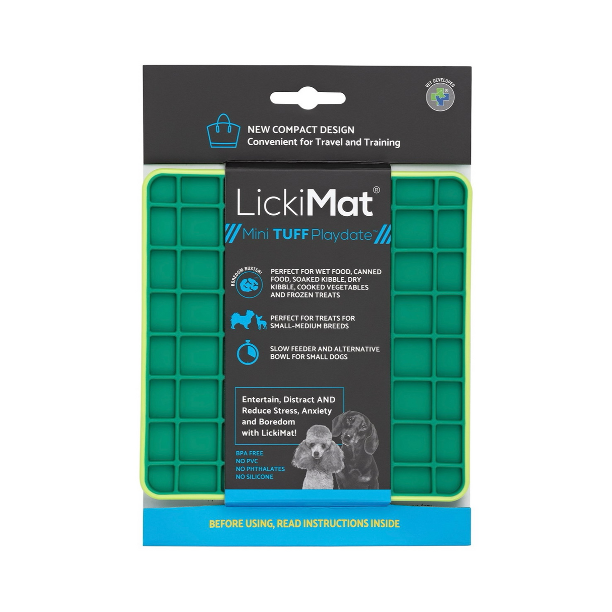 LickiMat Mini Tuff Playdate Green