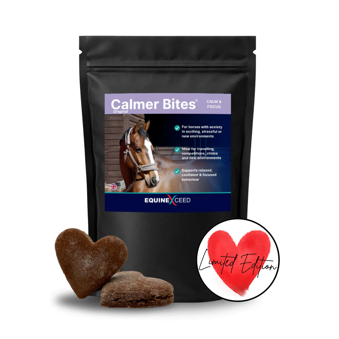 Equine Exceed Calmer Bites Original Limited Edition Hearts 10 Bites 180g