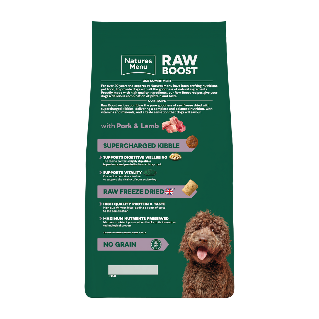 Natures Menu Dog - Raw Boost Pork & Lamb No Grain 1.5kg