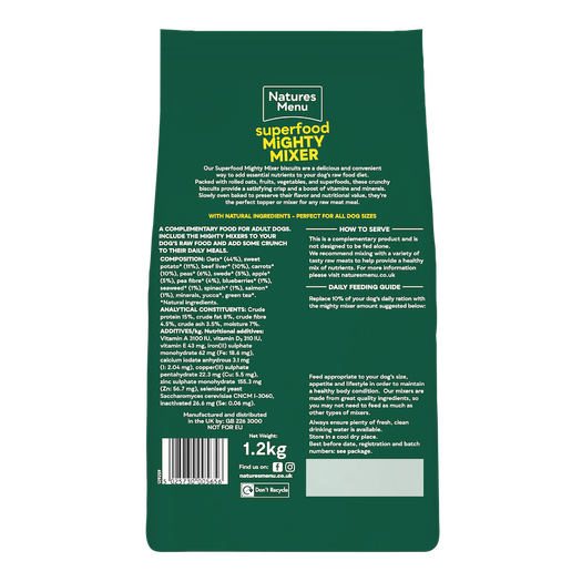 Natures Menu Dog - Superfood Mixer Biscuits 1.2kg