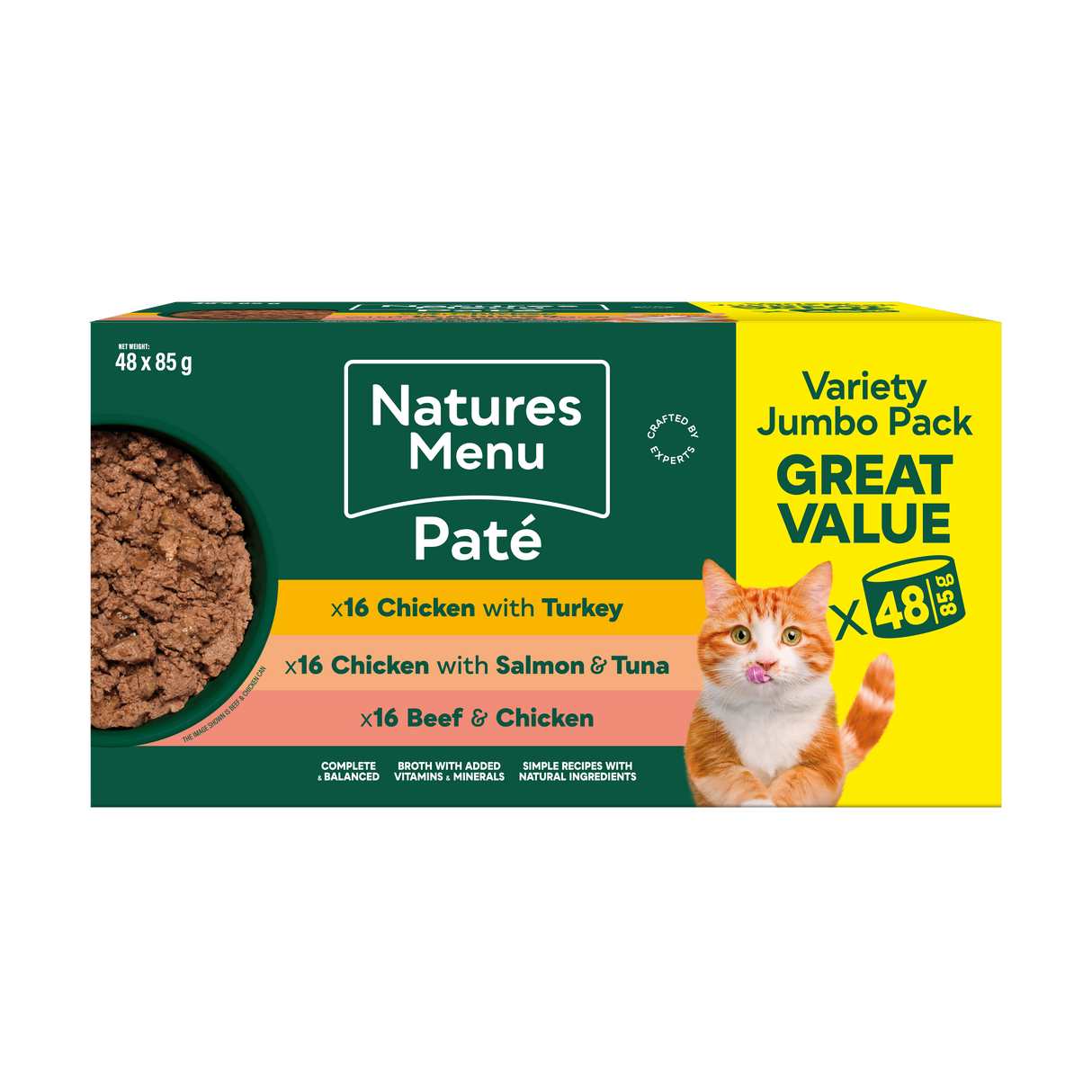 Natures Menu Cat - Adult Multipack Pate Cans 48x85g