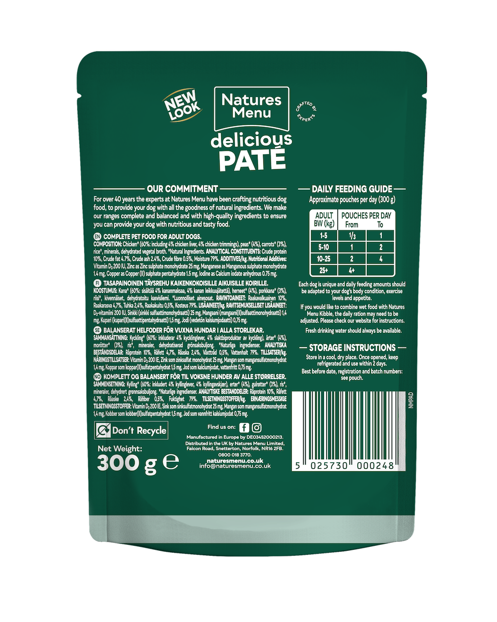 Natures Menu Dog - Adult Pouch Box Chicken With Vegetables 8x300g