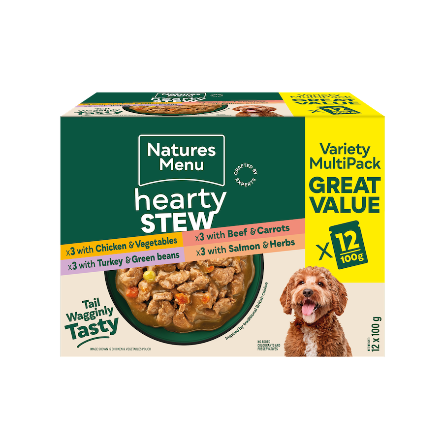 Natures Menu Dog - Chicken, Turkey, Beef & Salmon Stew Pouches 12x100g