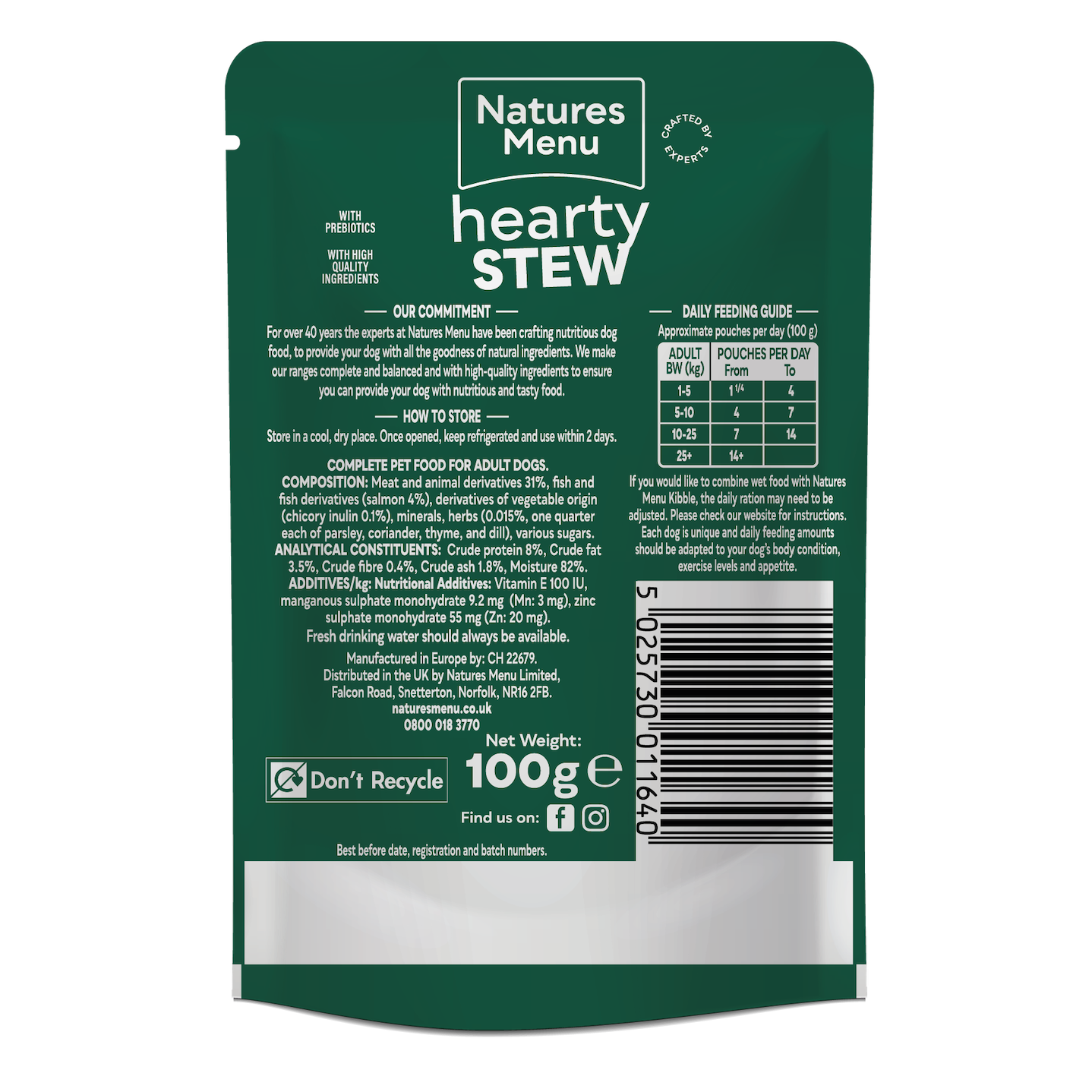 Natures Menu Dog - Salmon and Herb Hearty Stew Pouches 8x100g