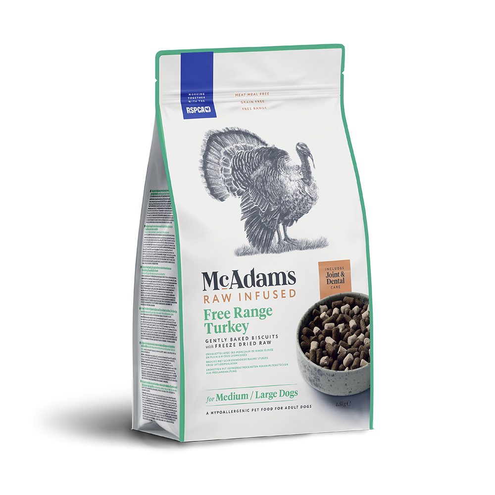 McAdams Raw Infused Small Breed Free Range Turkey 1.5kg