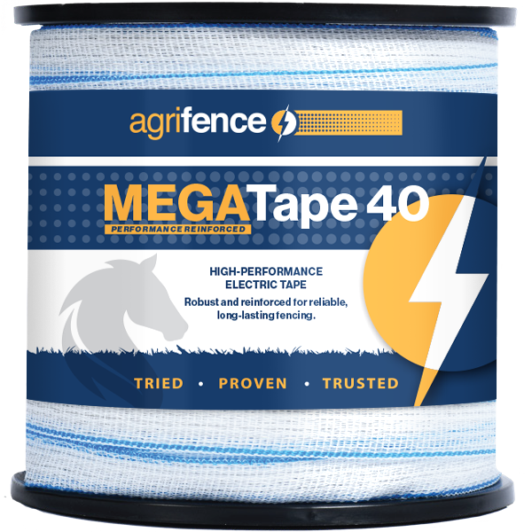 Agrifence Megatape 40 Reinforced Tape White 40mmX200m