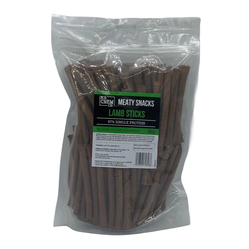 K9 Chew Co Meaty Snacks Lamb Sticks 1kg
