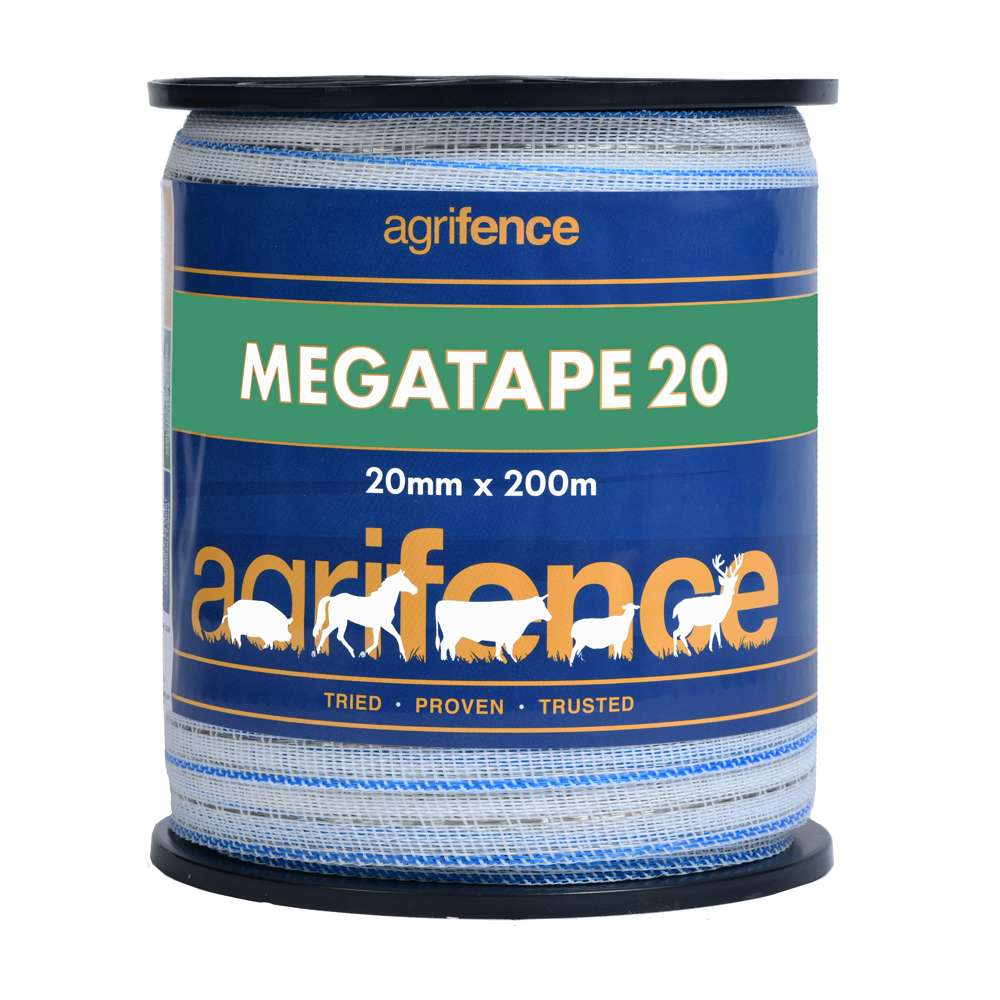Agrifence Megatape 20 Reinforced Tape White 20mmX200m