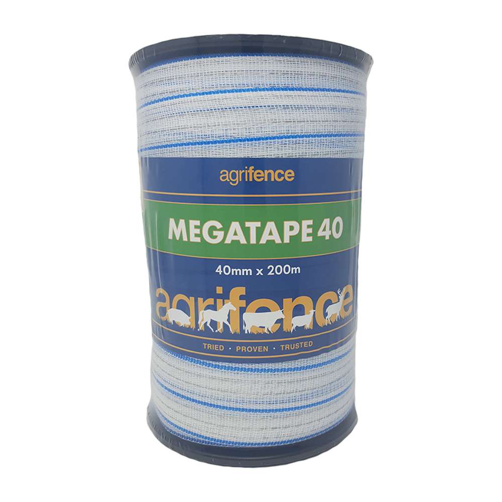 Agrifence Megatape 40 Reinforced Tape White 40mmX200m