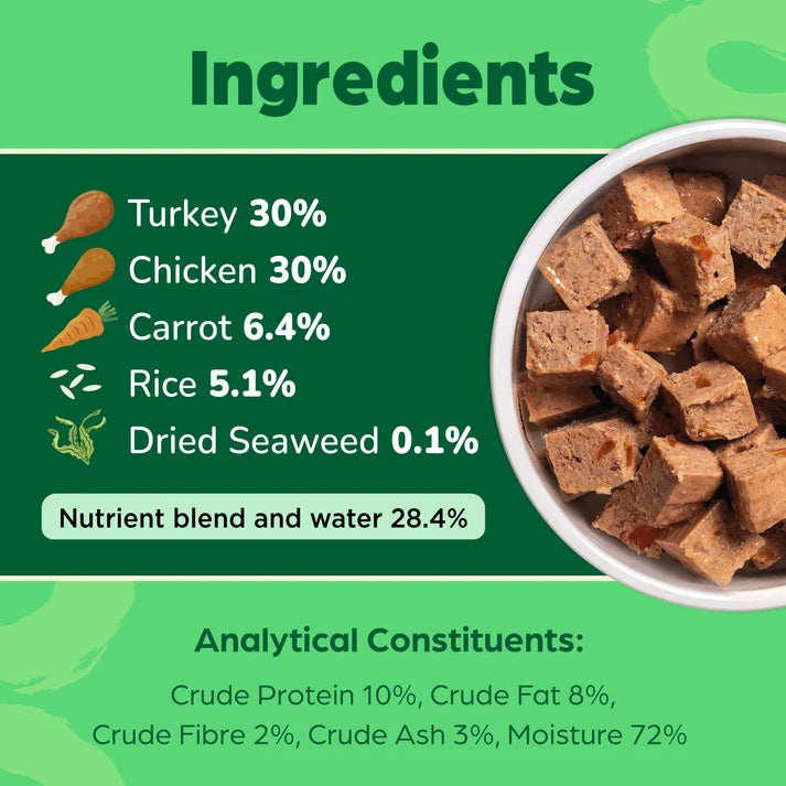 Nature Diet Dog - Feel Good Senior Light with Turkey & Chicken with Rice, Carrots & Potato 12x390g