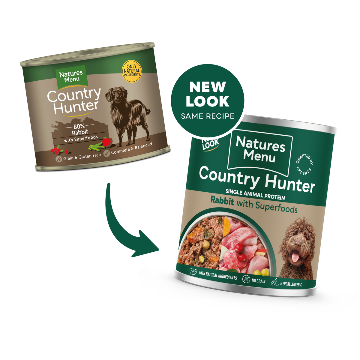 Natures Menu Dog - Country Hunter Cans Rabbit with Superfoods 6x600g