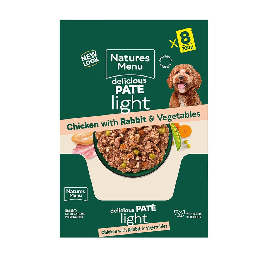 Natures Menu Dog - Light Adult Pouch Box Chicken With Rabbit 8x300g