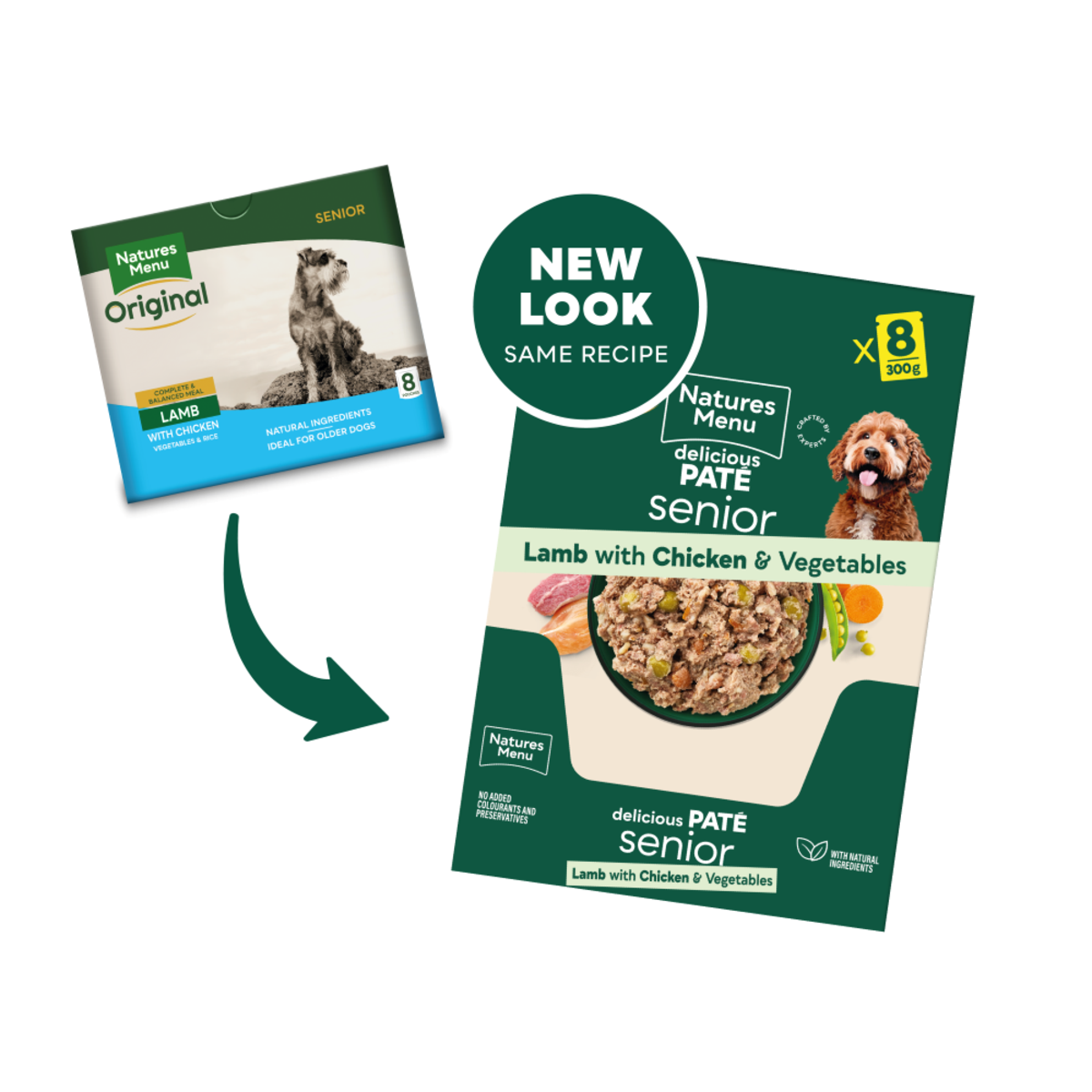 Natures Menu Dog - Senior Pouch Box Lamb With Chicken 8x300g