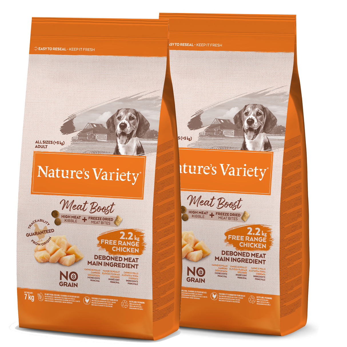 Natures Variety Dog - Meat Boost Free Range Chicken 2x7kg