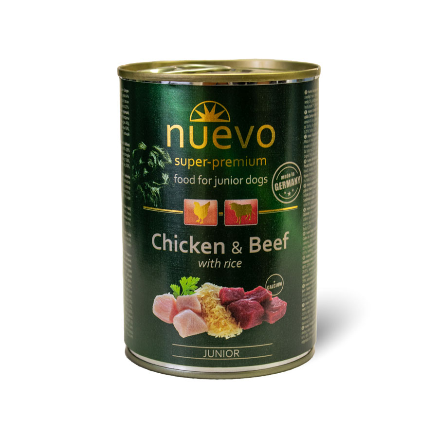 Nuevo Dog Junior Chicken & Beef With Rice 6x400g