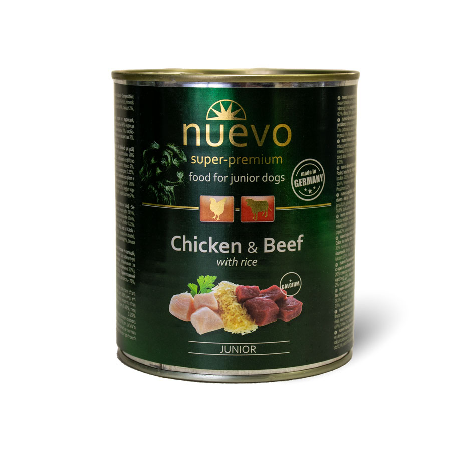 Nuevo Dog Junior Chicken & Beef With Rice 6x800g