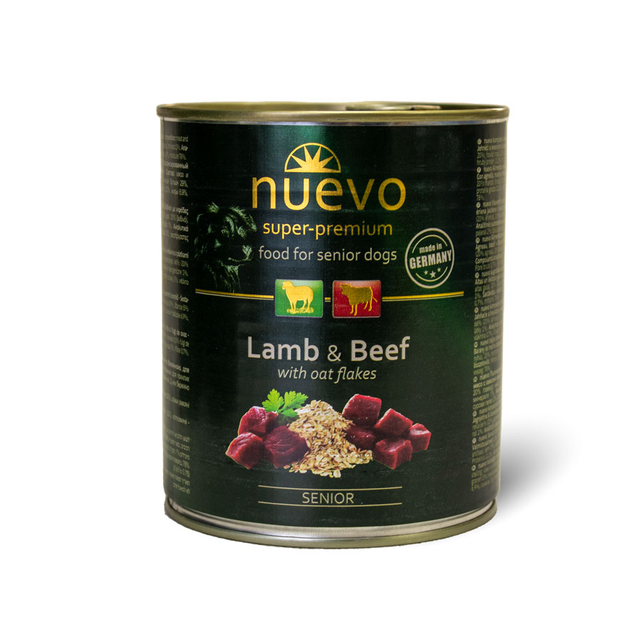 Nuevo Dog Senior Lamb & Beef With Oat Flakes 6x800g