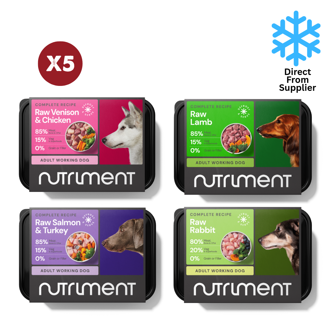 Nutriment Dog Complete Raw Bundle (Lamb, Salmon & Turkey, Venison & Chicken, Rabbit) 20x500g