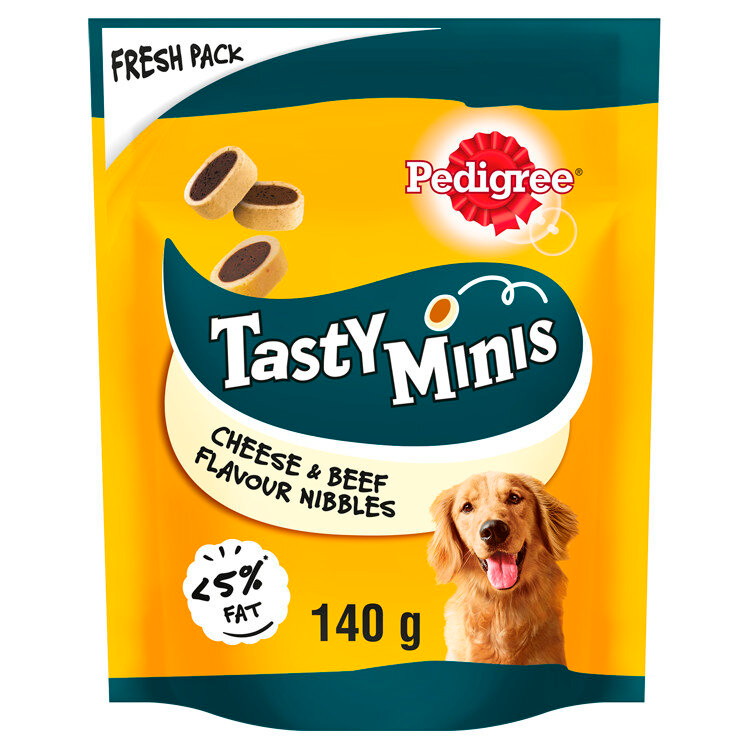 Pedigree Tasty Minis Cheesy Nibbles Cheese & Beef 140g