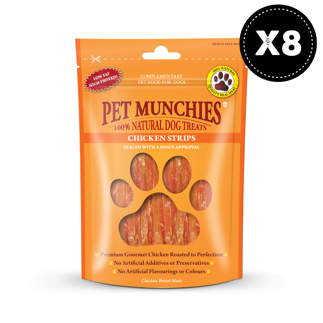 Pet Munchies Chicken Strips Dog Treats 8x90g