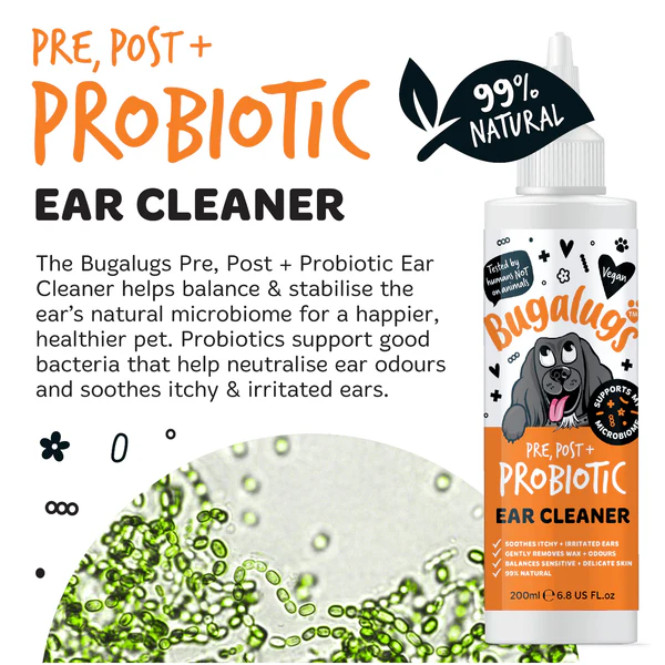 Bugalugs Pre, Post & Probiotic Dog Ear Cleaner 200ml