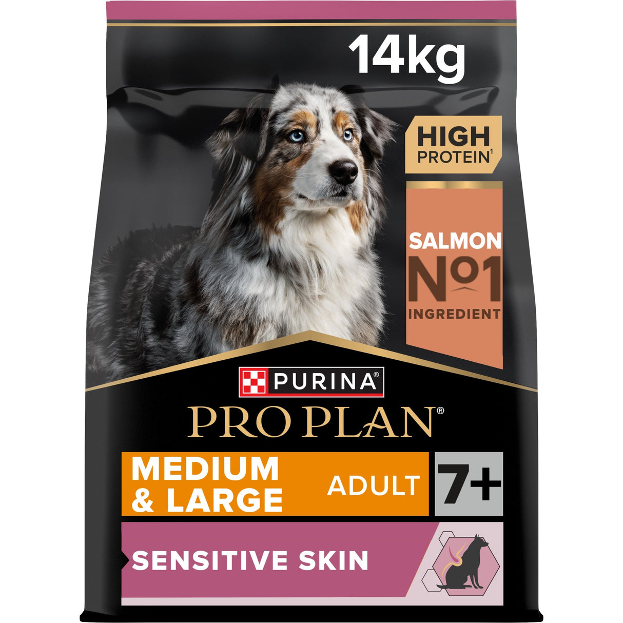 Pro Plan Dog - Senior Medium/Large Sensitive Skin Salmon & Rice 14kg