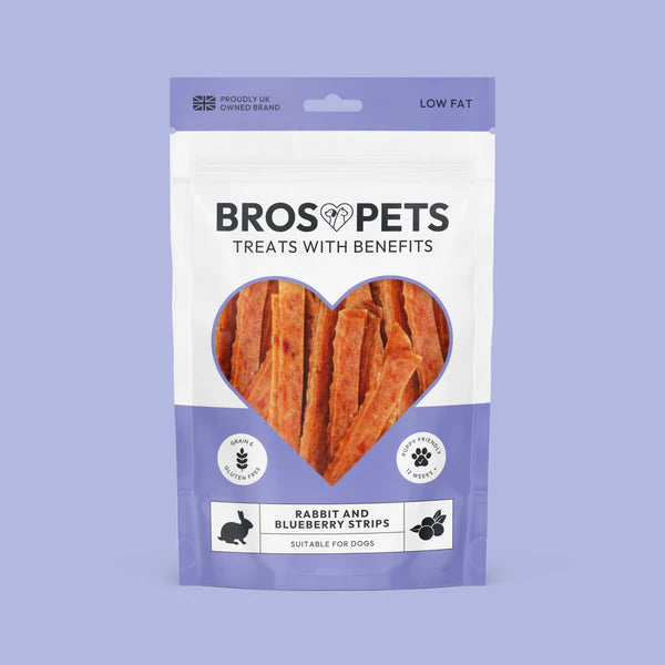 Bros Pets Rabbit & Blueberry Strips 100g