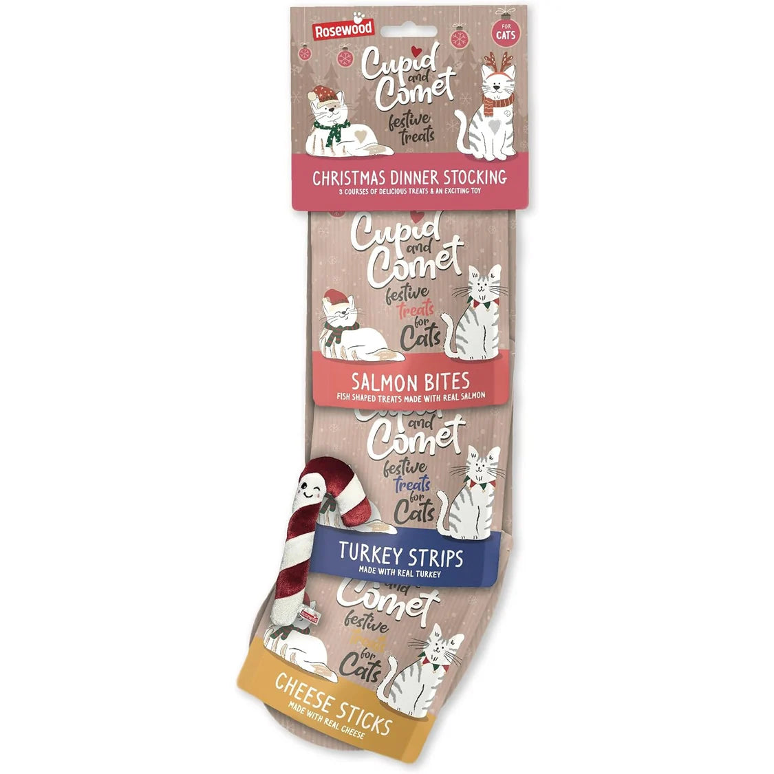 Rosewood Cupid & Comet Christmas Dinner Cat Stocking