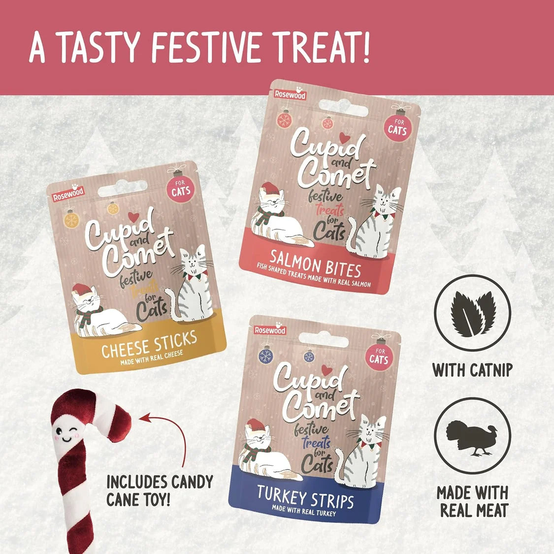 Rosewood Cupid & Comet Christmas Dinner Cat Stocking