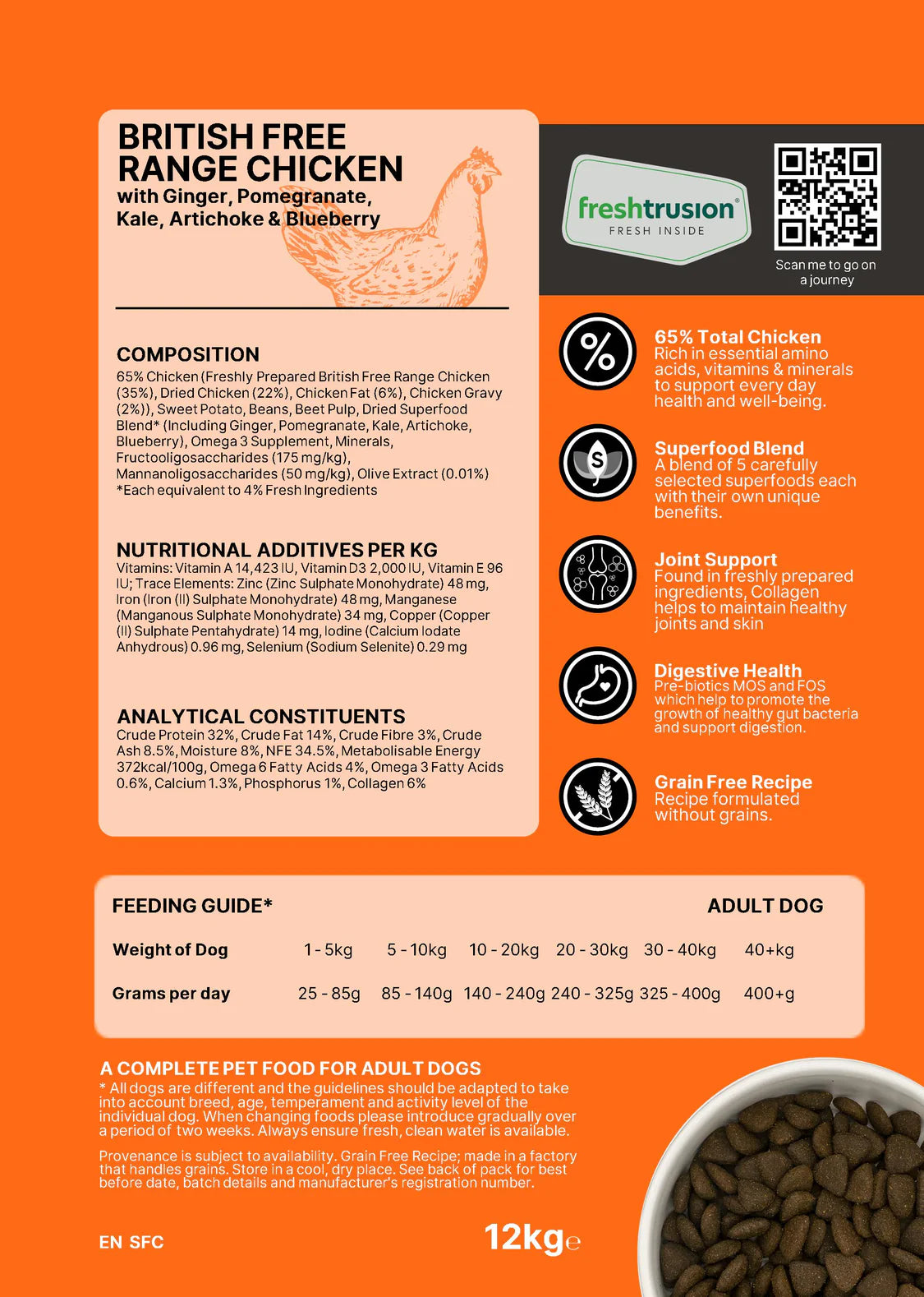 Artisan Superfood Chicken Adult Dog Food 12kg