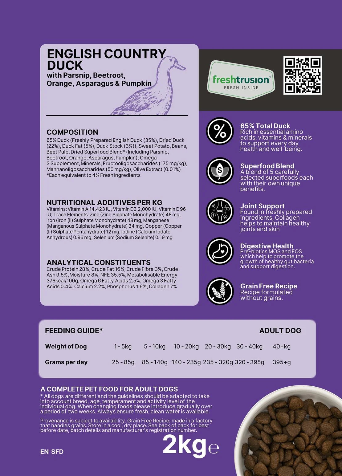 Artisan Superfood Duck Adult Dog Food 2kg