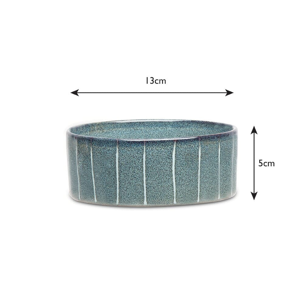Scruffs Reactive Glaze Food Bowl Pinstripe 13cm