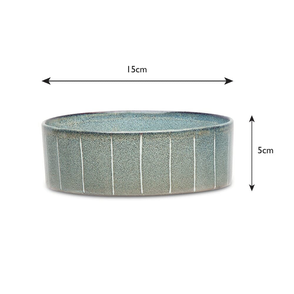 Scruffs Reactive Glaze Food Bowl Pinstripe 15cm