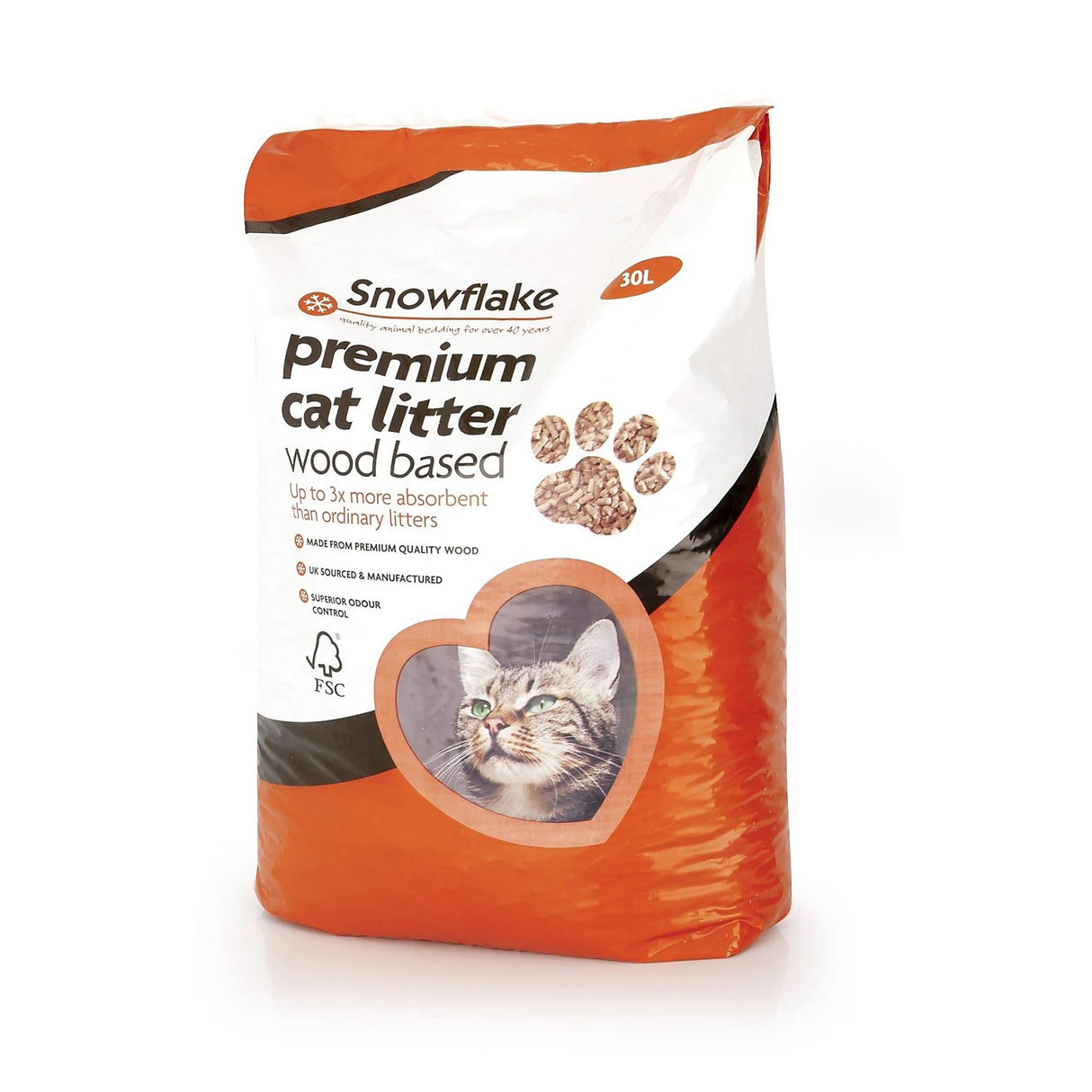 Snowflake Premium Cat Litter Wood Based 30L