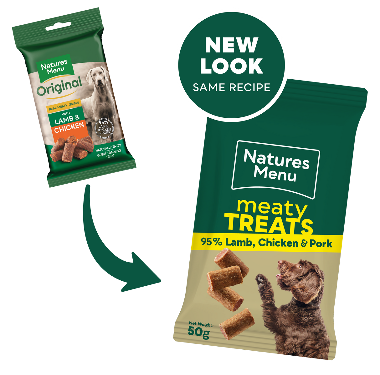 Natures Menu Dog - Meaty Treats Lamb, Chicken & Pork 50g