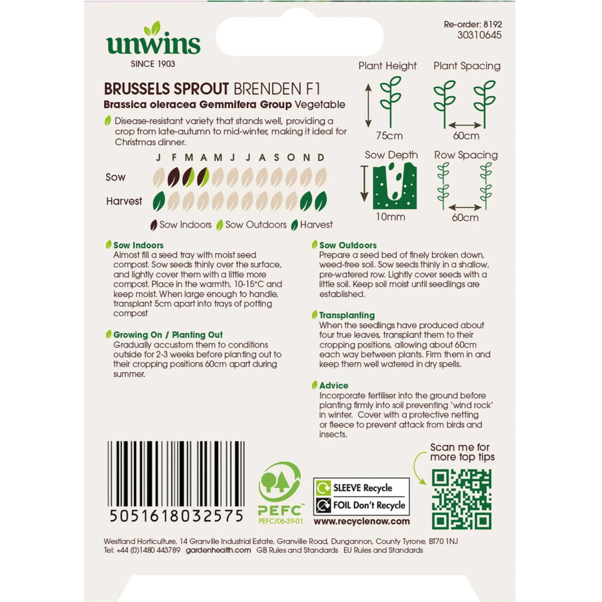 Unwins Brussels Sprout Brenden F1