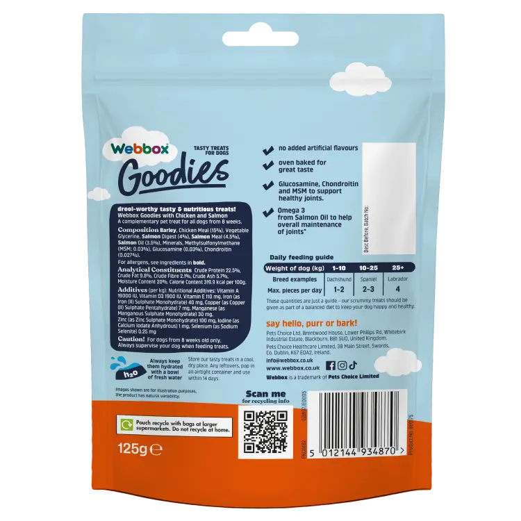 Webbox Goodies Chicken & Salmon Baked Treats 125g