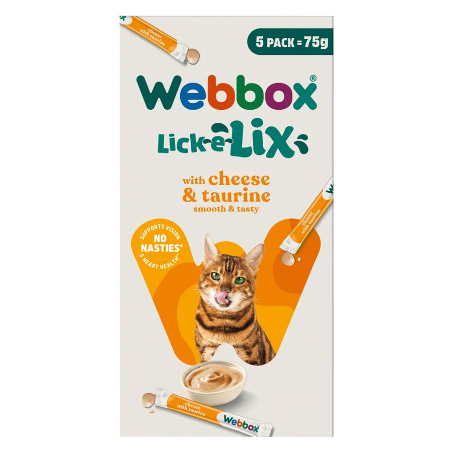 Webbox Lick-e-Lix Yoghurt Cat Treats Cheese & Taurine 5pk (75g)