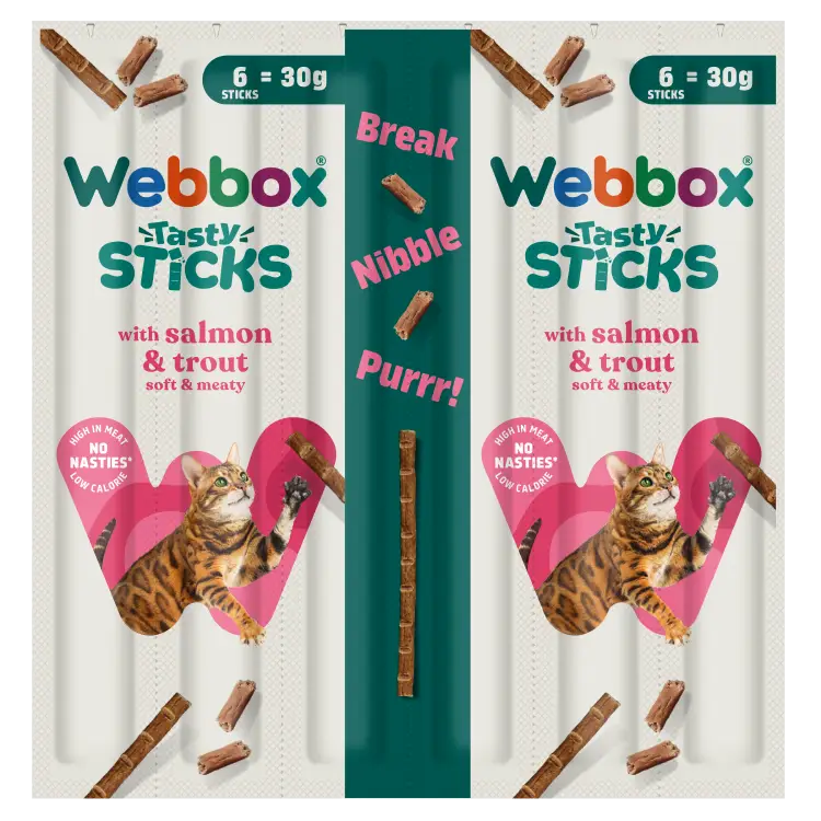 Webbox Tasty Sticks Salmon & Trout Cat Treats 30g