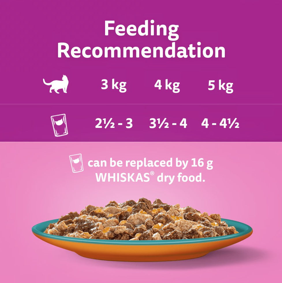 Whiskas 1+ Duo Surf & Turf in Jelly Adult Wet Cat Food Pouches 80x85g