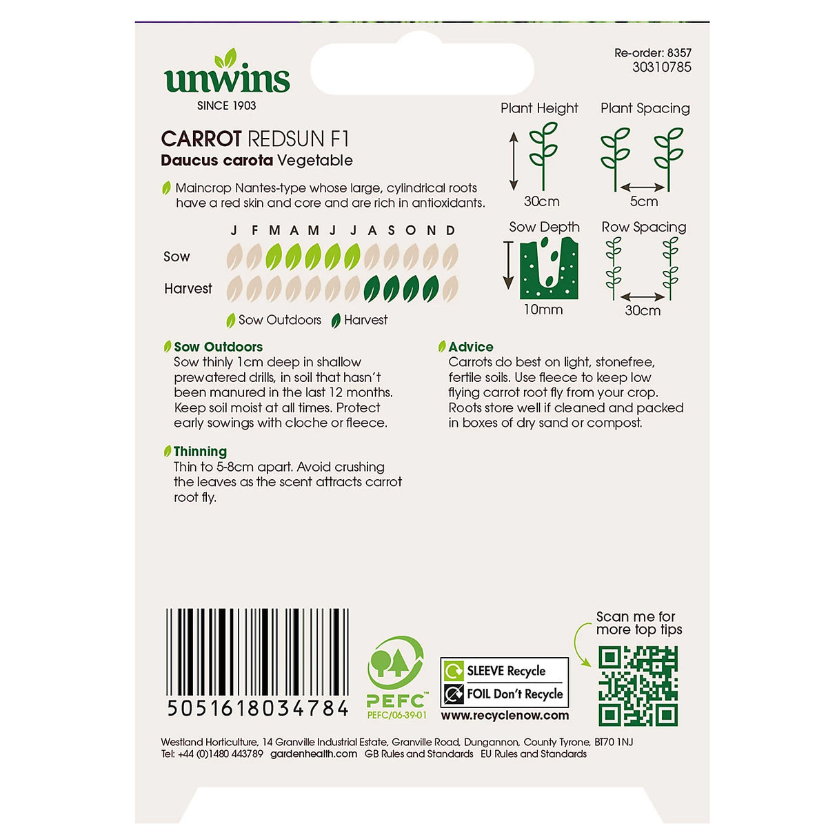 Unwins Carrot Redsun F1