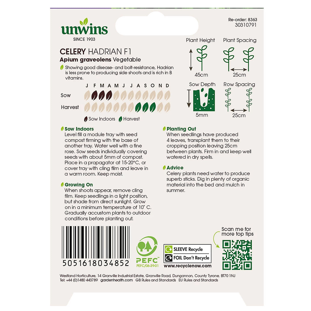 Unwins Celery Hadrian F1