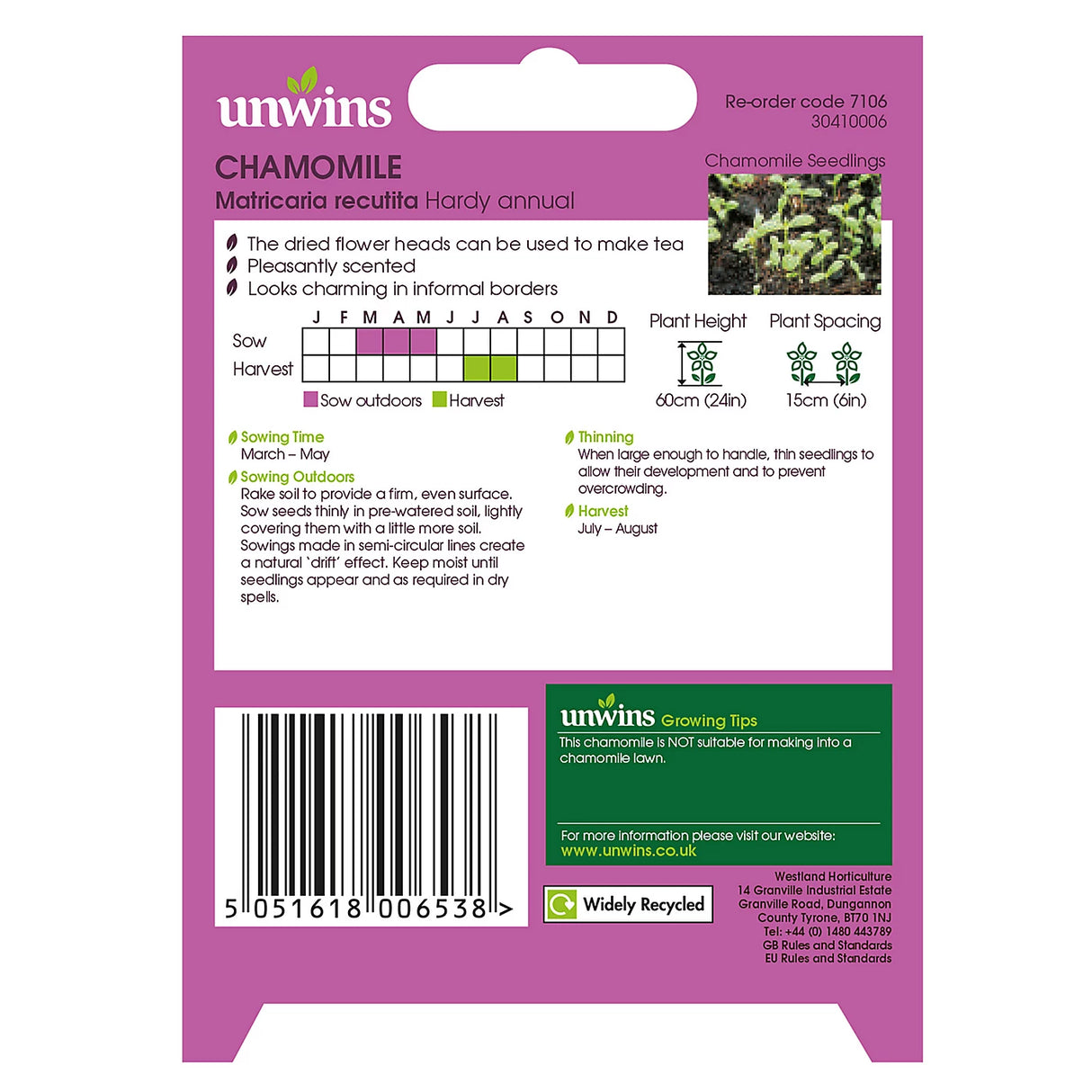 Unwins Herb Chamomile