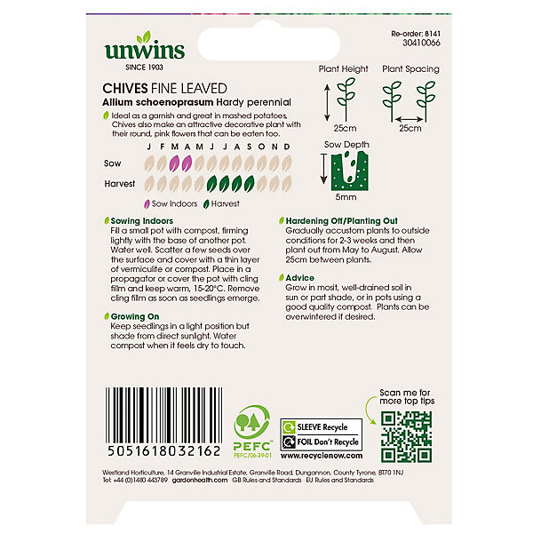 Unwins Herb Chives Fine Leaved