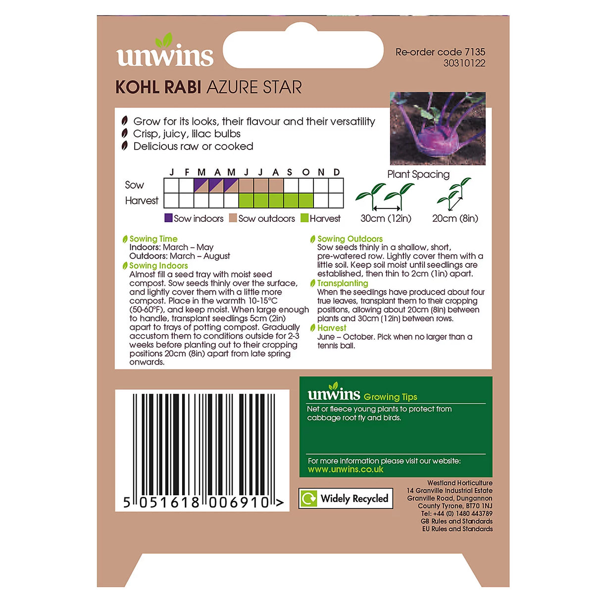 Unwins Kohl Rabi Azure Star