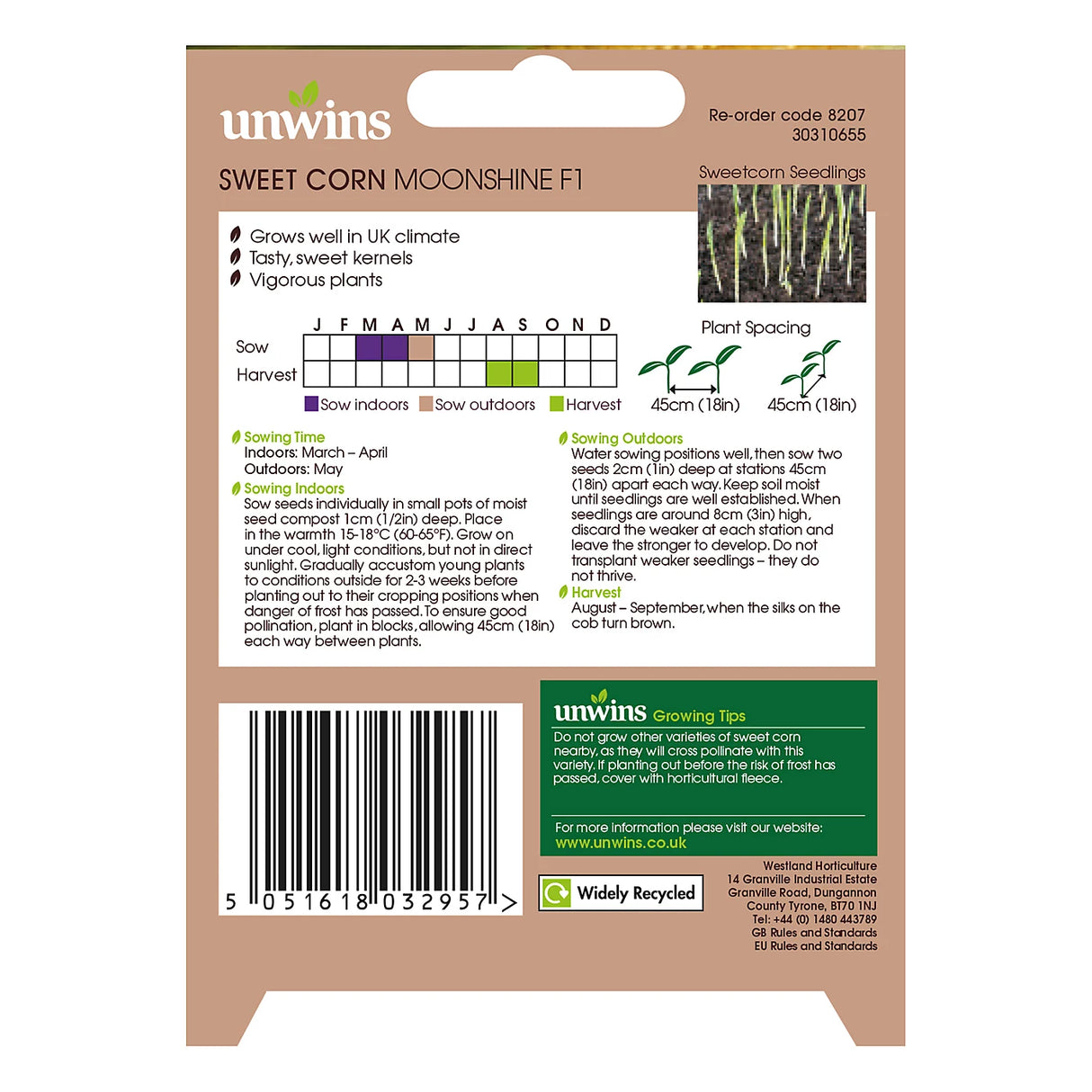 Unwins Sweetcorn Moonshine F1